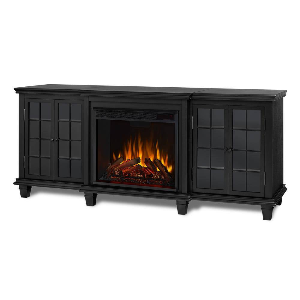 Marlowe 70 In. Freestanding Electric Fireplace TV Stand in Black