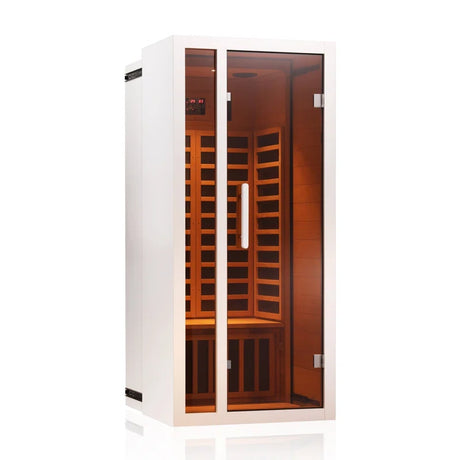 1-Person Extendable Indoor FAR Infrared Sauna Bluetooth Compatible with 6 Carbon Heaters