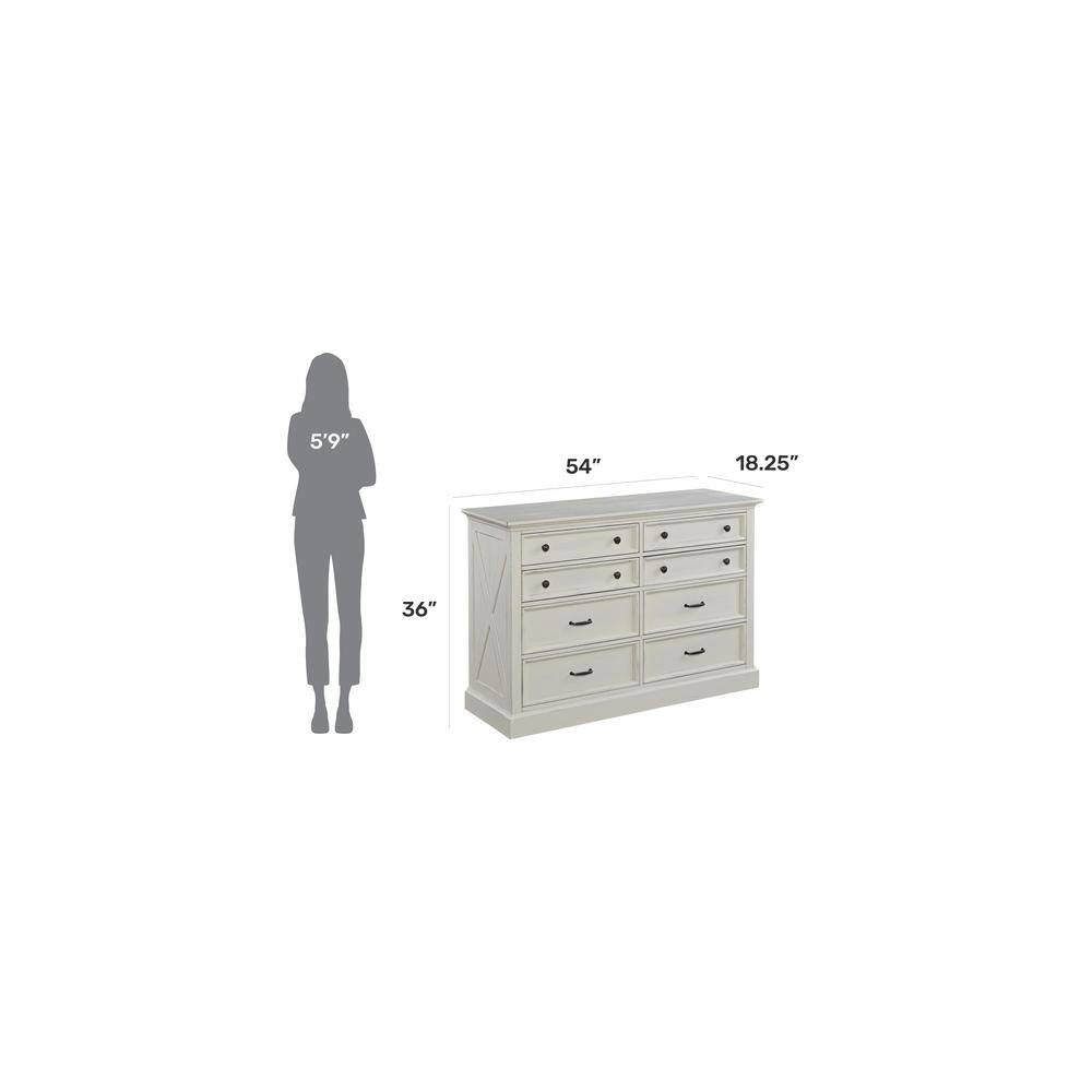 Seaside Lodge 8-Drawer Hand Rubbed White Dresser