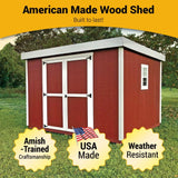 Overez Outdoor Storage Shed (﻿10 Ft. X 10 Ft. X 7.5 Ft), Pinewood USA Made Shed Kit in a Box, Double Doors, Windows, Large Storage Shed for Lawn Equipment and Outdoor Gear (Shed Floor Sold Separately)