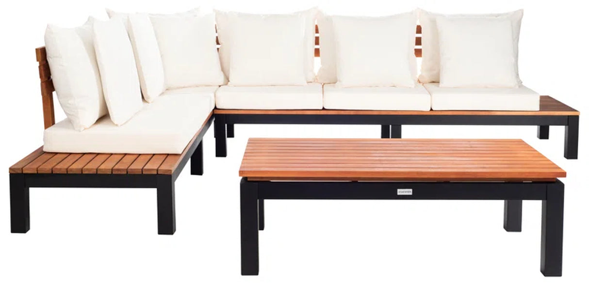 Thalia 100.2'' Eucalyptus Outdoor Patio Sectional