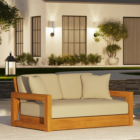 Melrose 52.75'' Teak Outdoor Loveseat