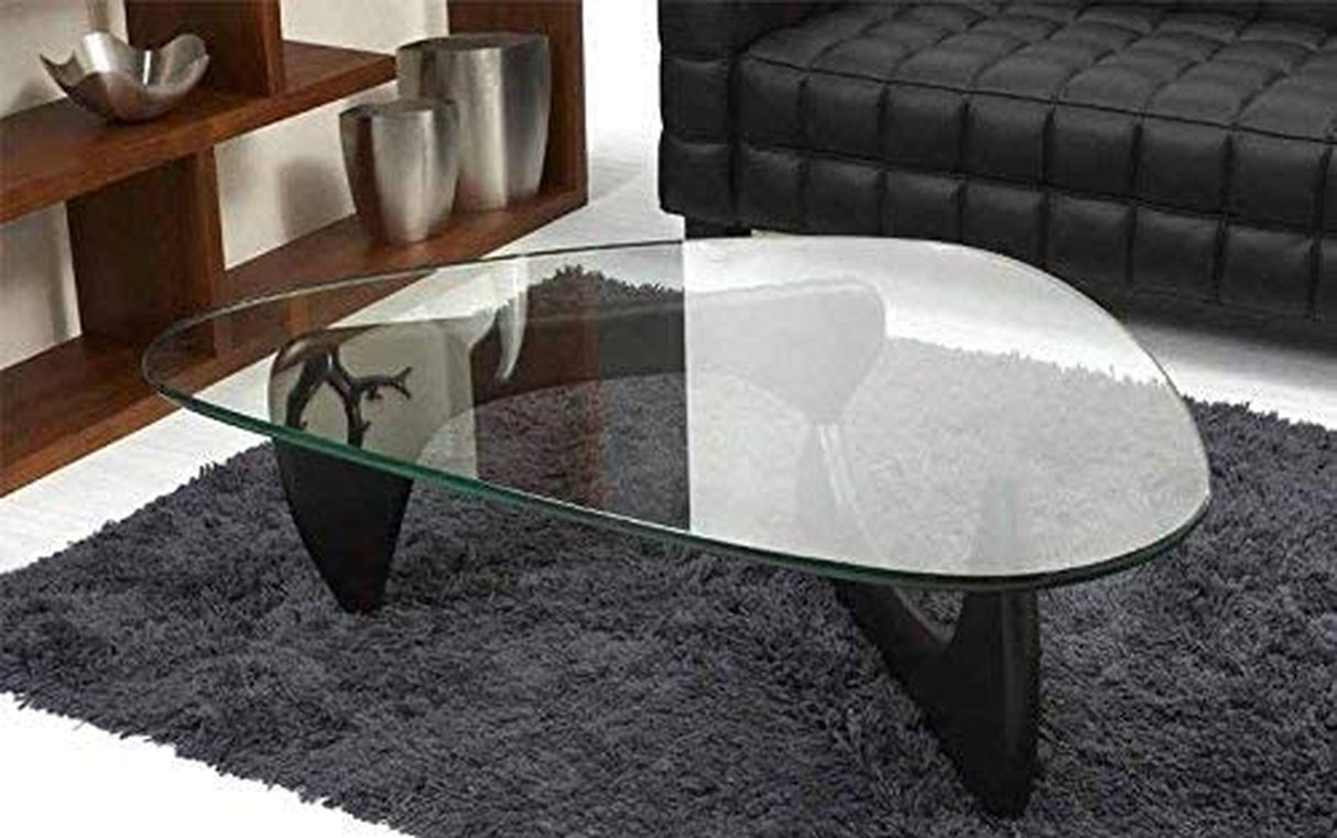 Mid Century Modern Triangle Coffee Table Legs/Feet Only, 2 Pieces Interlocking Center Coffee Table Solid Wood Base, for Living Room/Leisure Area/Patio/Study Etc. (Black)