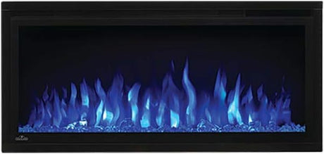 Entice 36 - NEFL36CFH - Wall Hanging Electric Fireplace, 36-In, Black, Glass Front, Glass Crystal Ember Bed, 3 Flame Colors, Remote Included