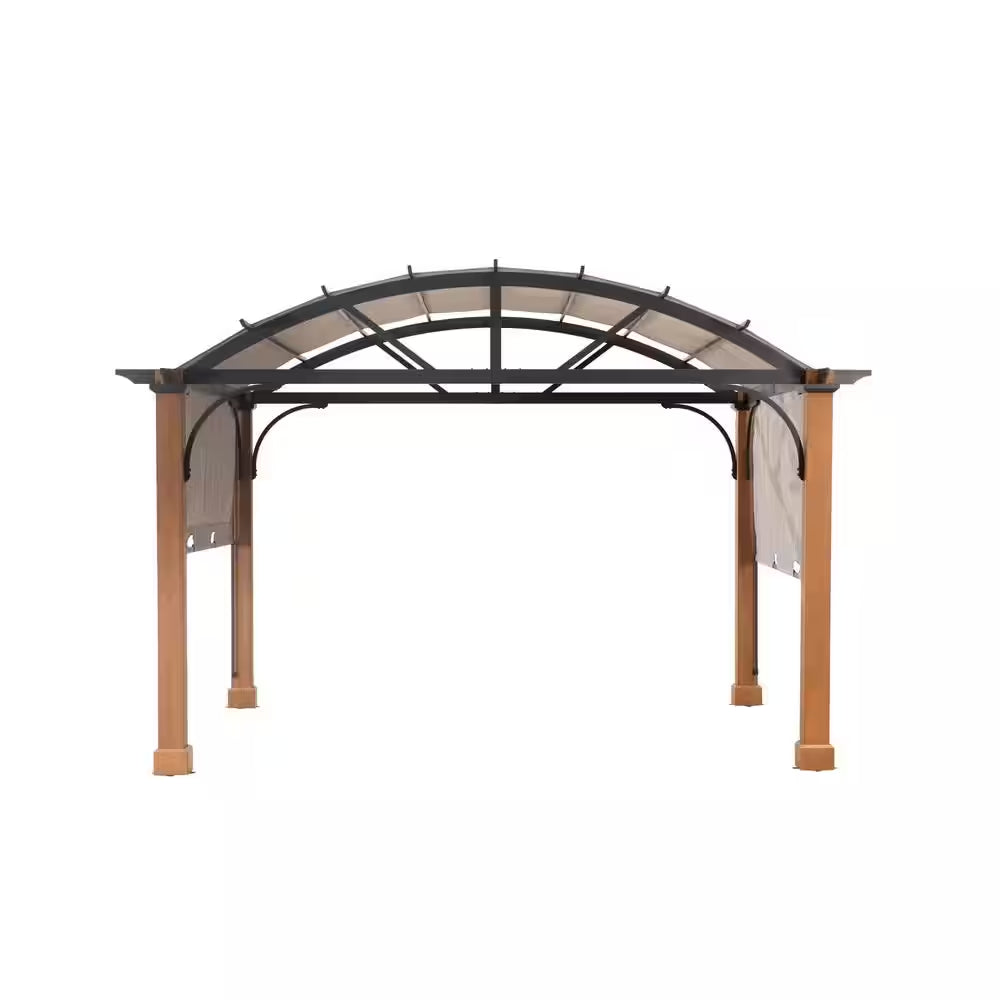 10 Ft. X 12 Ft. Longford Wood Outdoor Patio Pergola with Sling Canopy