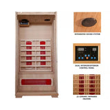 1-2 Person Hemlock Infrared Sauna with 3 Ceramic Heaters
