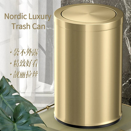 Nordic Luxury Trash Can Bedroom Creativity Modern Design Trash Bin Fashion Living Room Decor Poubelle De Cuisine Storage BC50LJT