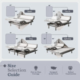 Platinum Adjustable Bed Base-Frame Only, Head and Foot Lift, Lumbar Support, Head-Pillow-Tilt, Massage, Under-Bed Lights, USB - Split King