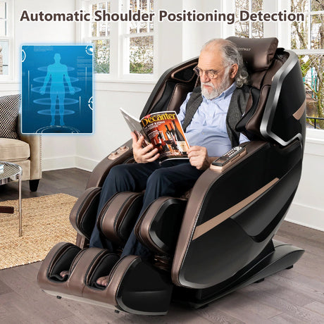 Costway 3D Double Sl-Track Electric Full Body Zero Gravity Massage Chair W/ Heat Roller
