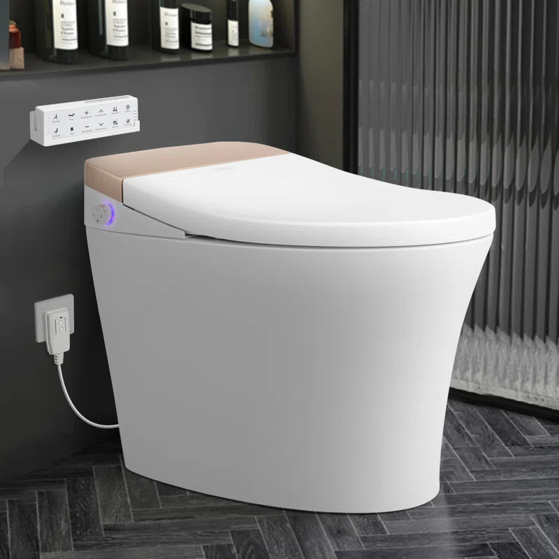 Cosvalve 1.28 Gallons GPF Elongated Chair Height Floor Mounted Bidet Toilet (Seat Included)