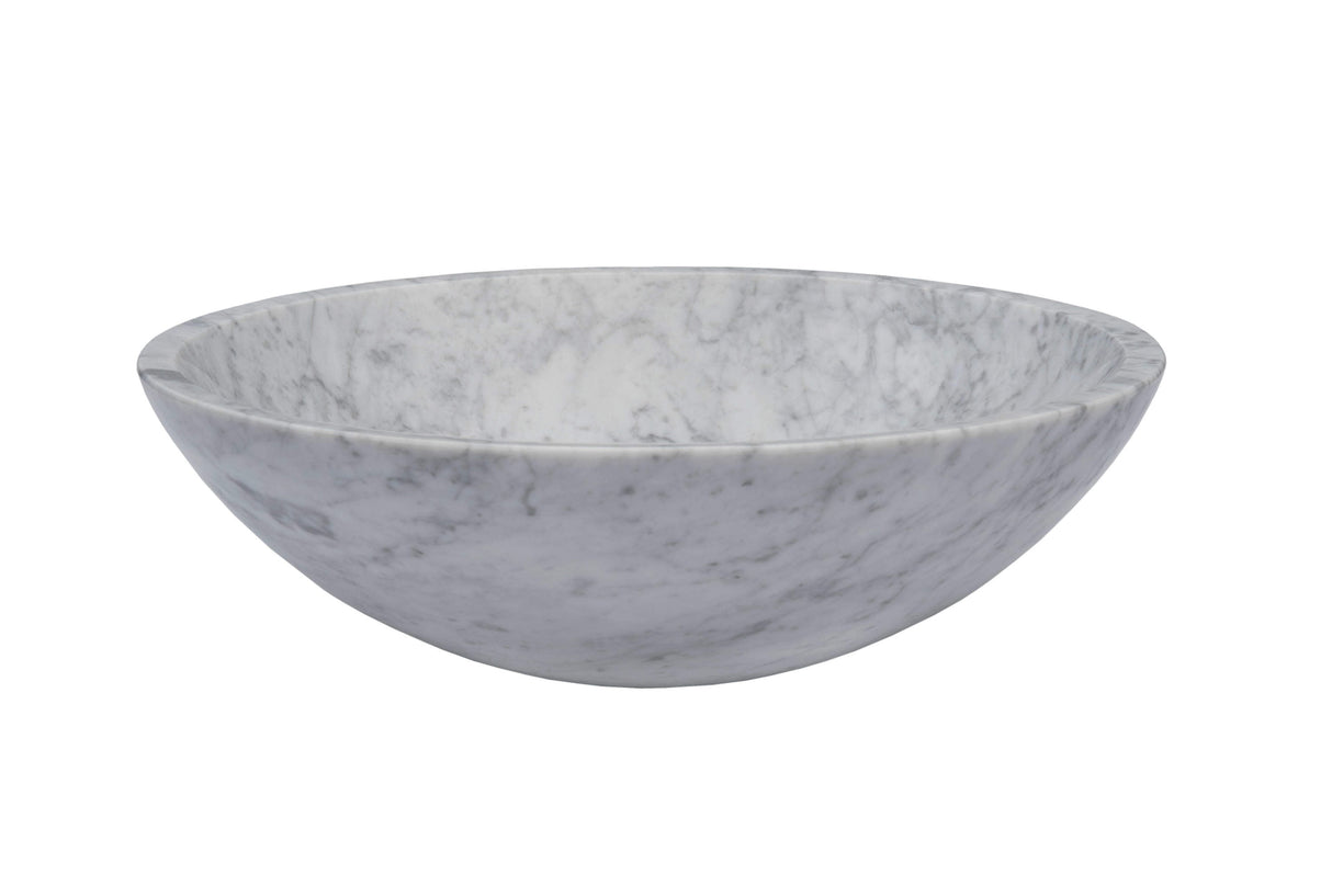 Miseno Mno-Wc Circular 17" Carrera Marble Vessel Bathroom Sink - Bronze