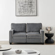 Modern Corduroy Loveseat Sofa with Storage, Living Room Sofa Couch, 2-Seater Couch with Padded Seat Cushions and Backrest, Upholstered Accent Sofa for Living Room, Bedroom, Office, Dark Gray