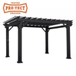 Stratford 12 Ft. X 10 Ft. Black Steel Traditional Pergola with Sail Shade Soft Canopy