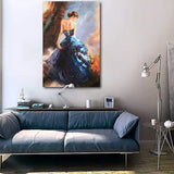 Modern Abstract Oil Painting Beautiful Girl Wall Art on Canvas for Dancing Room, Office, Bathroom,Bedroom,Home Decor, Handmade