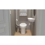 Sanicompact 1-Piece 1.28/1 GPF Dual Flush Elongated Toilet in White with Built-In 0.3 HP 115-Volt Macerator Pump