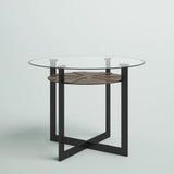 Rowlett round Glass Top Dining Table