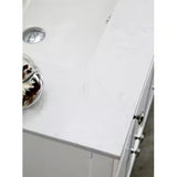 Austen 60 In. W X 22 In. D X 34 In. H Double Sink Bath Vanity in White with White Engineered Marble Top