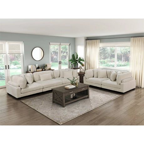 Lexicon Traverse Upholstered Corduroy Fabric Sofa with Arm Rest in Beige