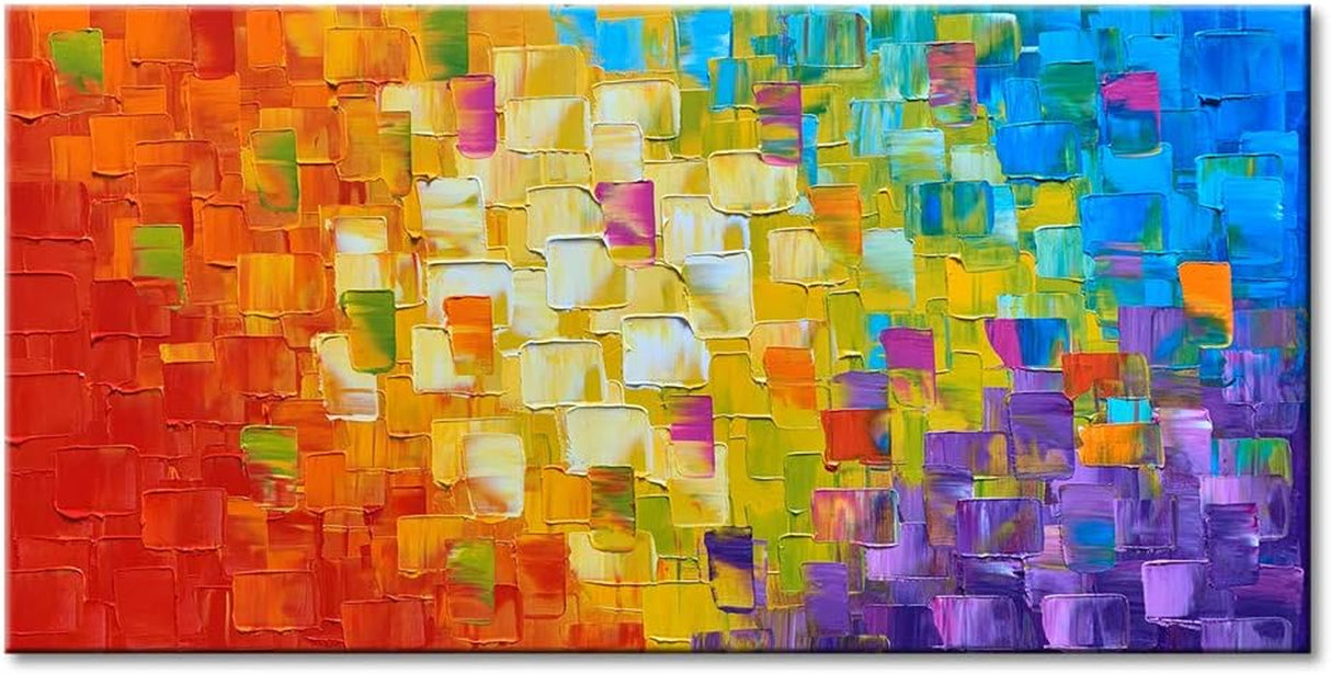 Hand Painted Texture Oil Painting on Canvas Abstract Wall Art Deco Contemporary Artwork Framed Ready to Hang 40X20 Inch