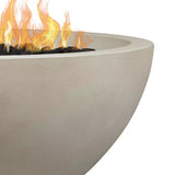 Pompton 42 In. round Concrete Composite Propane Fire Pit in Fog with Vinyl Cover