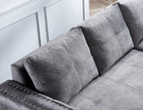 Sectional Sofa with Storage, Pull-Out Couch Sleeper, L-Shaped Corner Sofa Bed with Lounge Chaise, 3 Seater Furniture Set for Living Room (Gray)