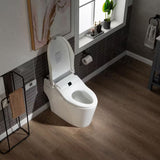 Athena 1-Piece 1.28 GPF Dual Flush Elongated Toilet in White with ADA Height, Auto Flush, Auto Open and Auto Close