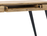 Lowry SOLID WOOD and Metal Modern Industrial 54 Inch Wide Home Office Desk, Writing Table, Workstation, Study Table Furniture in Distressed Golden Wheat with 2 Drawers