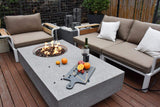 Metropolis Outdoor Table 56 Inches Fire Pit Patio Heater Concrete Firepits outside Electronic Ignition Backyard Fireplace Cover Lava Rock Included, Natural Gas