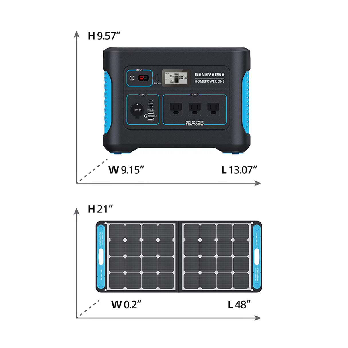 1002Wh 3X Homepower ONE (3X 1000W AC Outlets Each) + 6X 100W Solar Panels. Quiet, Indoor-Safe Backup Battery Generators for Home Devices