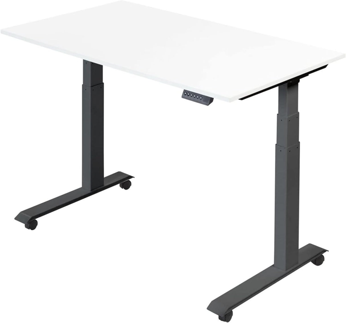 Stand up Desk Store Electric Adjustable Height Standing Desk with Programmable Memory (Charcoal Frame/Gloss White Top, 48" Wide)