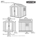 Lifetime 8 Ft. X 7.5 Ft. High-Density Polyethylene (Plastic) Outdoor Storage Shed with Steel-Reinforced Construction