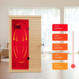 1 Person Infrared Sauna, Infrared Sauna Indoor,Home Sauna Low EMF Infrared Saunas, 1050Watt, Canadian Hemlock, Smart Display, 2 Bluetooth Speakers, Eye-Protection Reading Lamp