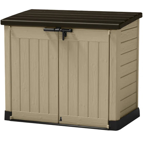 Keter Store It Out MAX 4.8X2.7 Ft. Resin Outdoor Storage Shed for Patio Furniture and Tools, Brown