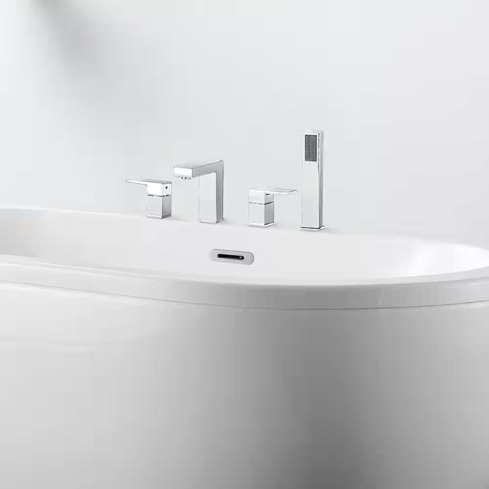 Brockville 71 1/4 In. Acrylic Double Slipper Flattbottom Non-Whirpool Bathtub in White