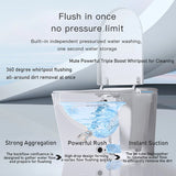 YULIKA Elongated Comfort Height Floor Mounted Bidet Toilet Extended Enlarged Smart Toilet with Water Tank (Seat Included)