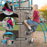 Lifetime Kid'S Adventure Tower Swing Set with Slide and Climbing Wall - Blue(91208)